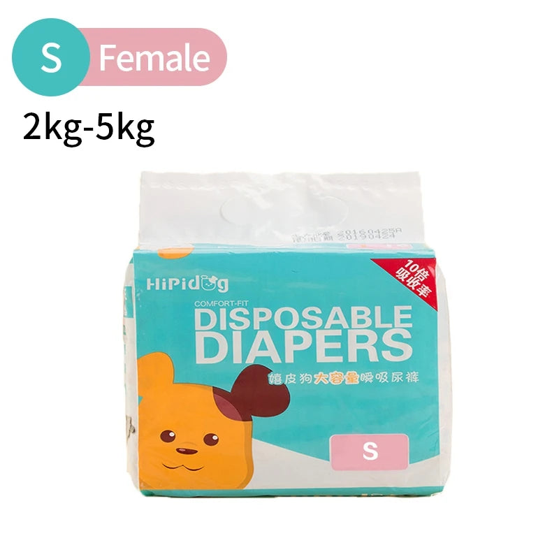 Female Dog Diapers Super Absorbent Leakproof Breathable Nappies