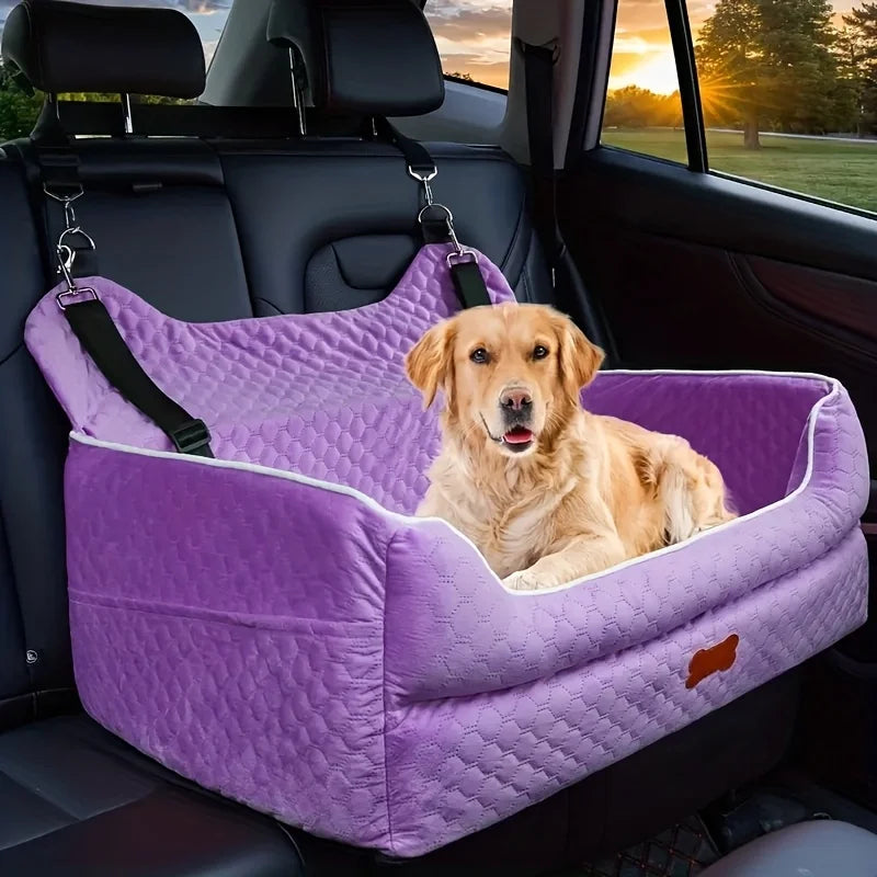 Memory Foam Dog Car Seat Booster Cushion with Secure Straps