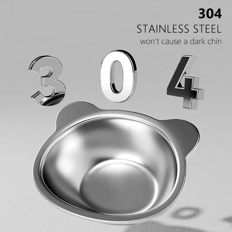 304 Stainless Steel Raised Cat Bowl With Tilted Neck Design