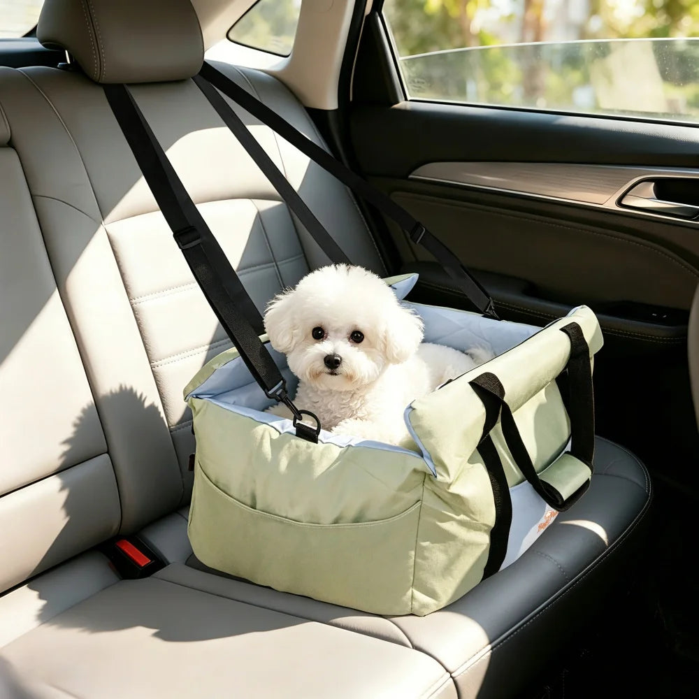 BORWART Portable Dog Car Seat Booster with Safety Belt