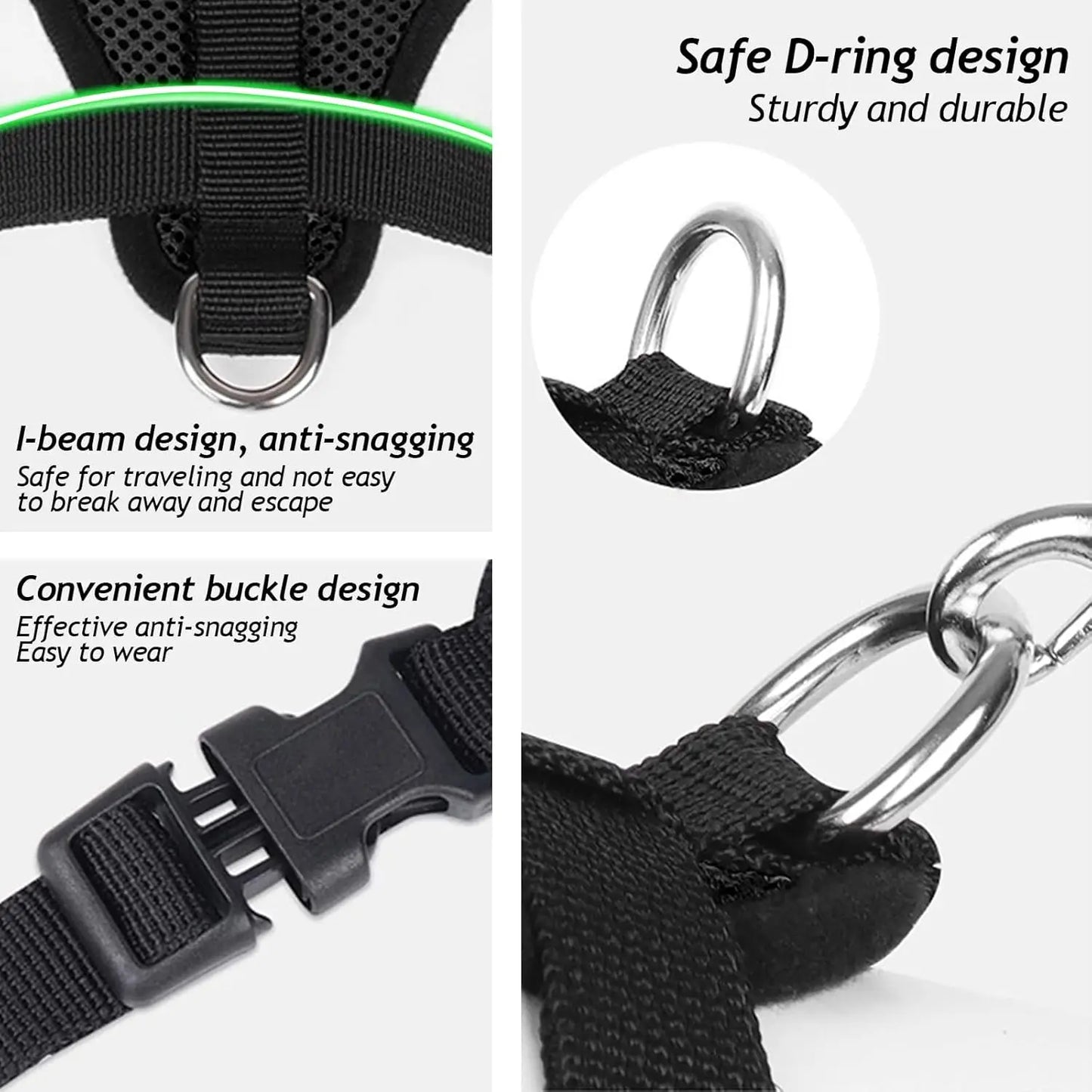Cat And Dog Harness Vest Leash For Small Medium Pets Polyester Adjustable Mesh