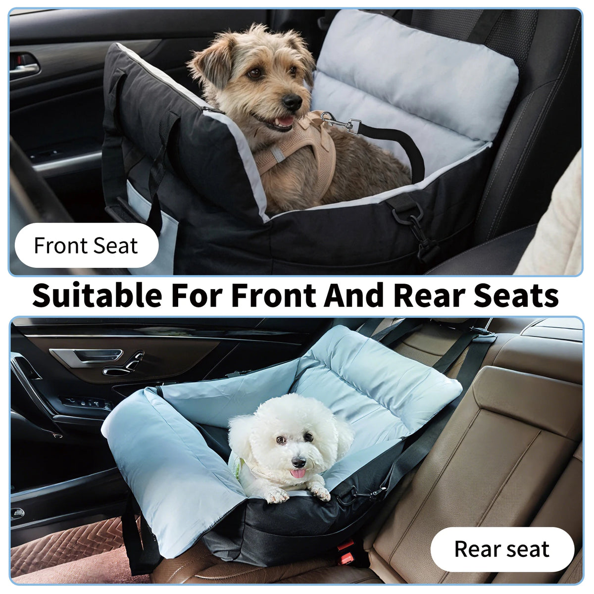 BORWART Portable Dog Car Seat Booster with Safety Belt