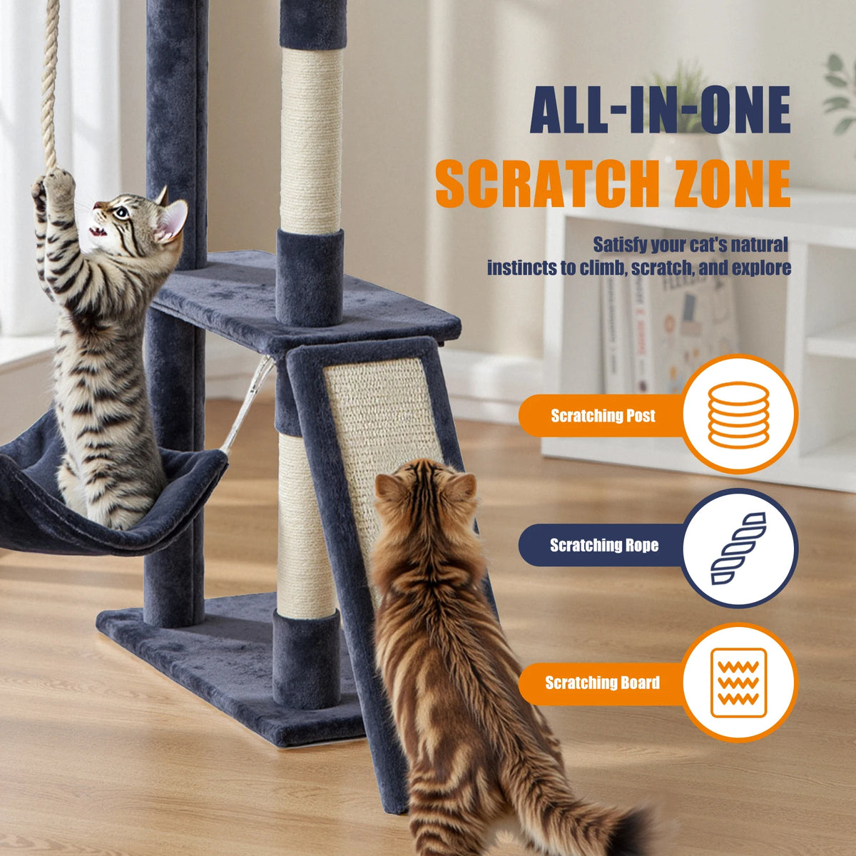 MCQ Cat Tree Tower With Condo And Sisal Scratching Posts