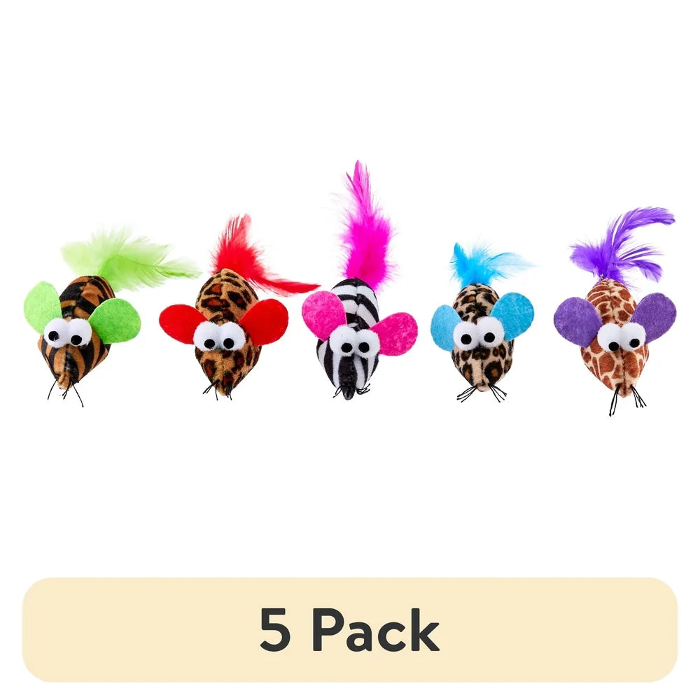 XMSJCN Feather Mice Cat Toy Nocturnal Lightweight Play