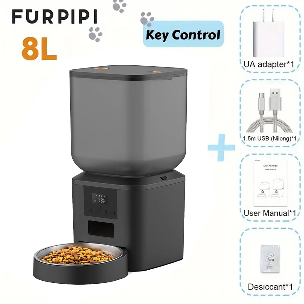 Furpipi Automatic Dog Feeder With Key Control Time Setting