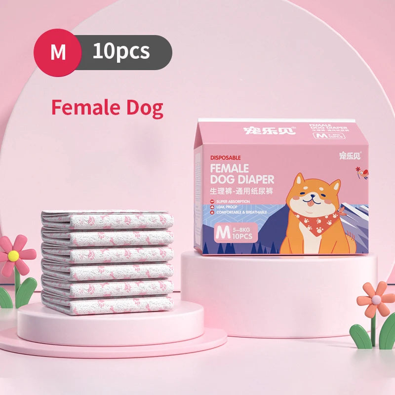 Female Dog Diapers Super Absorbent Leakproof Breathable Nappies