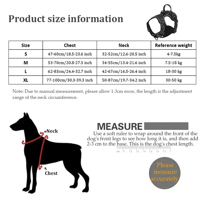 Reflective Nylon Dog Harness Vest No Pull Adjustable