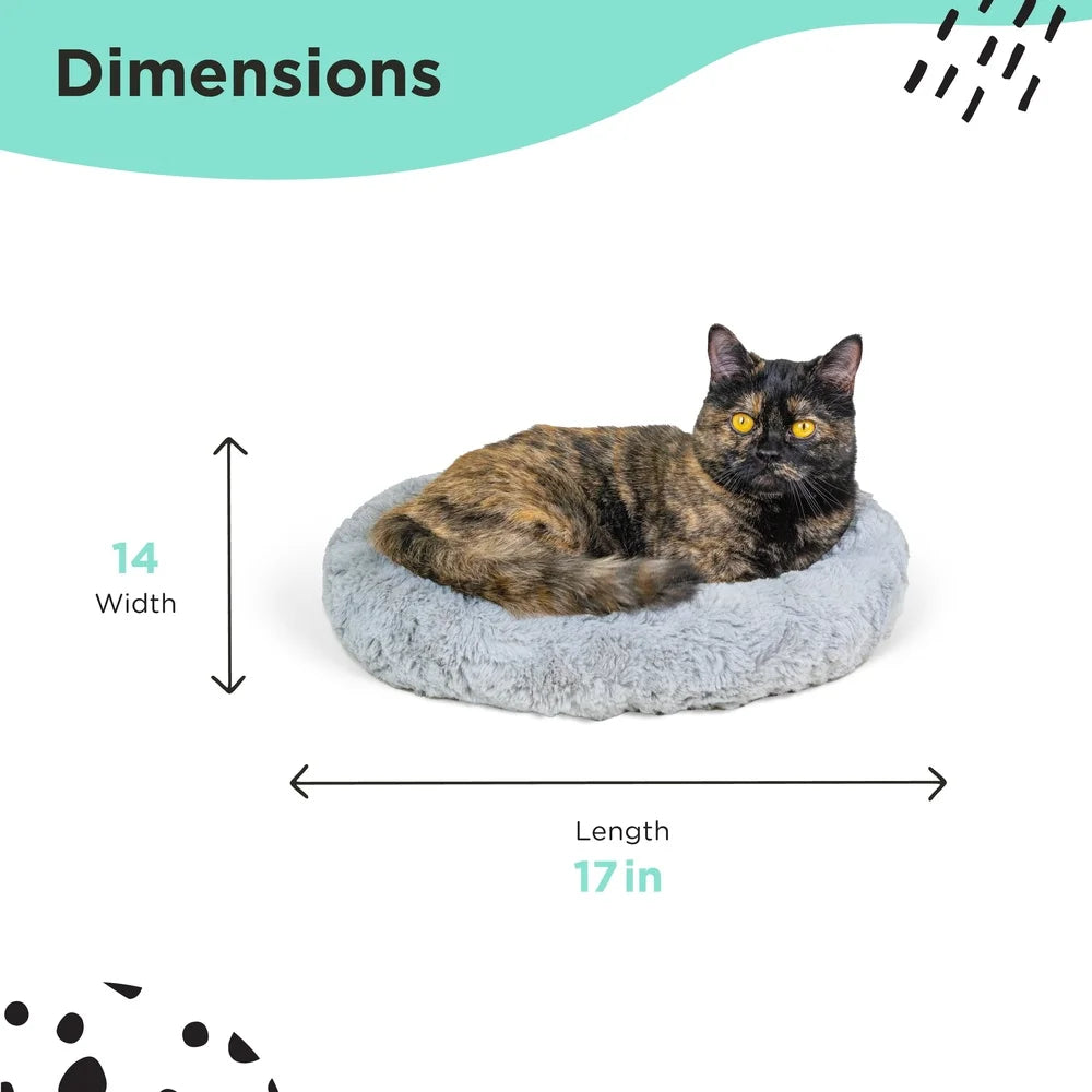 DUTRIEUX Self Warming Faux Fur Donut Cat Bed Joint Relief