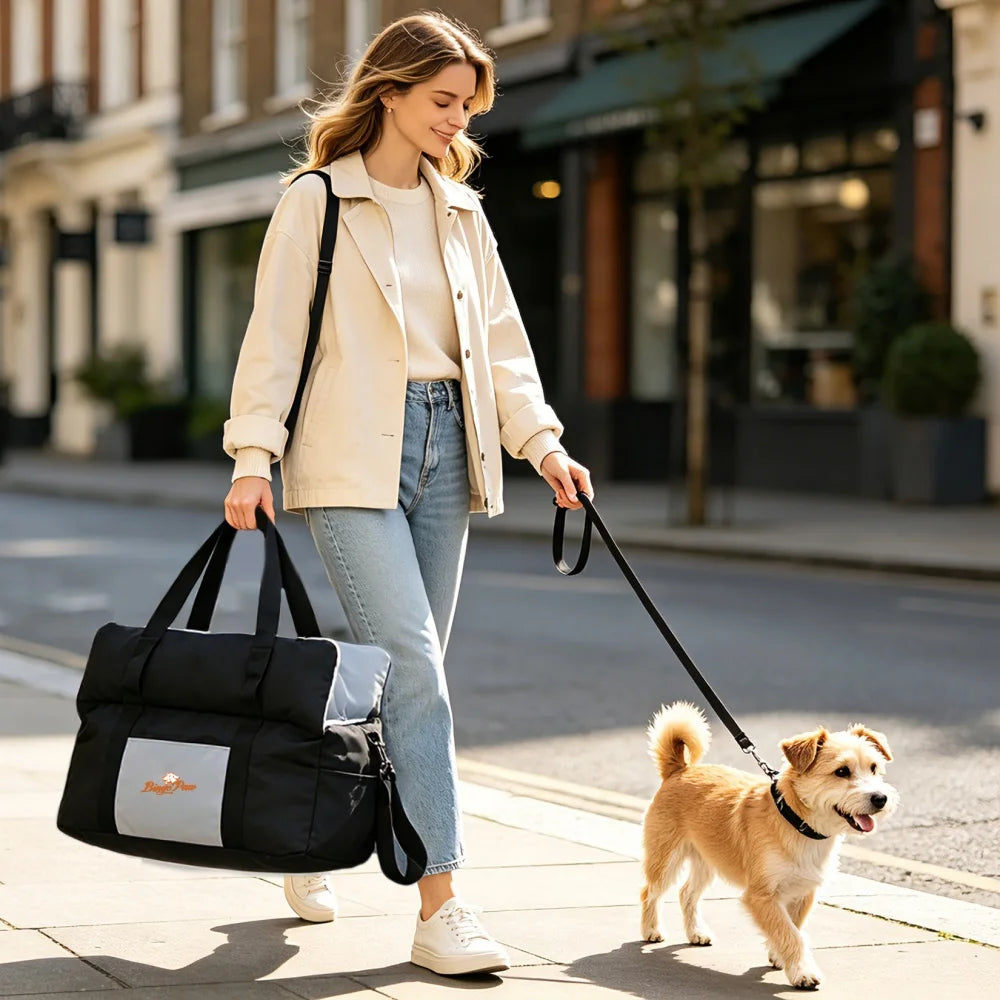 BORWART Portable Dog Car Seat Booster with Safety Belt