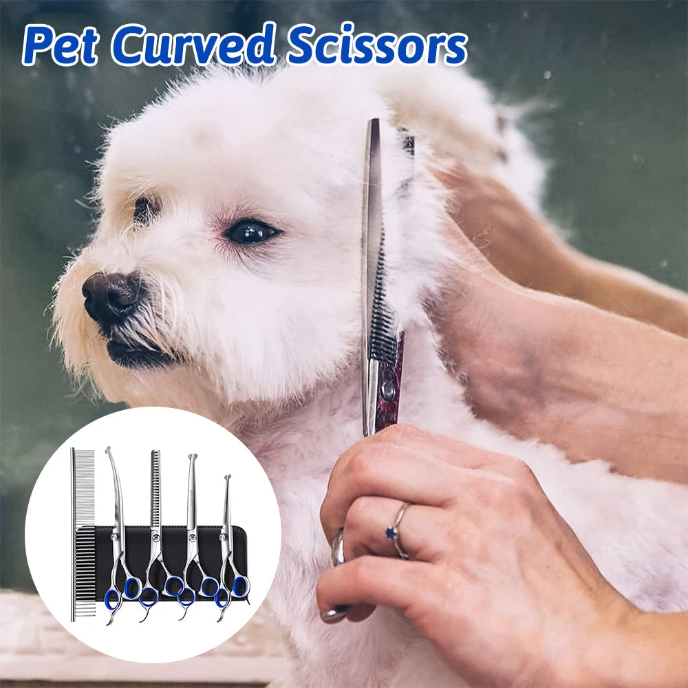Professional Pet Grooming Scissors Set With Clippers And Storage Case