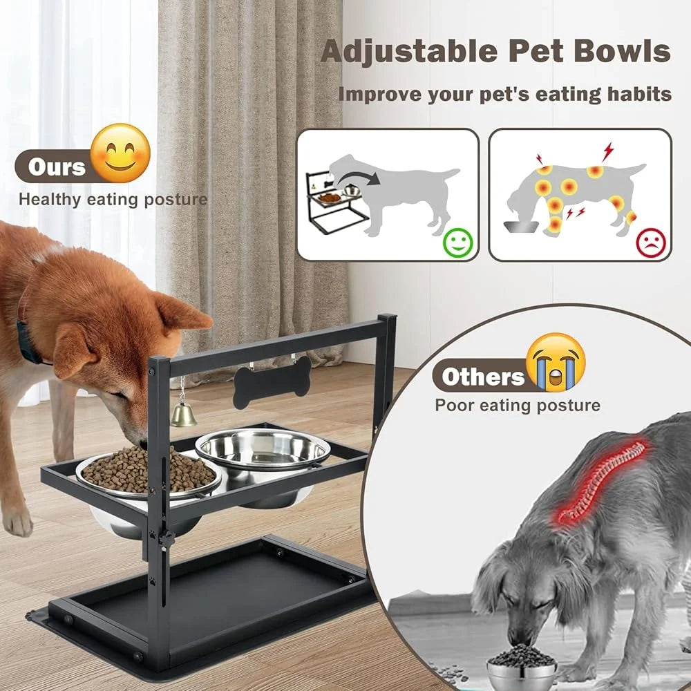 Hign Concerned Elevated Slow Feeder Dog Bowls Adjustable