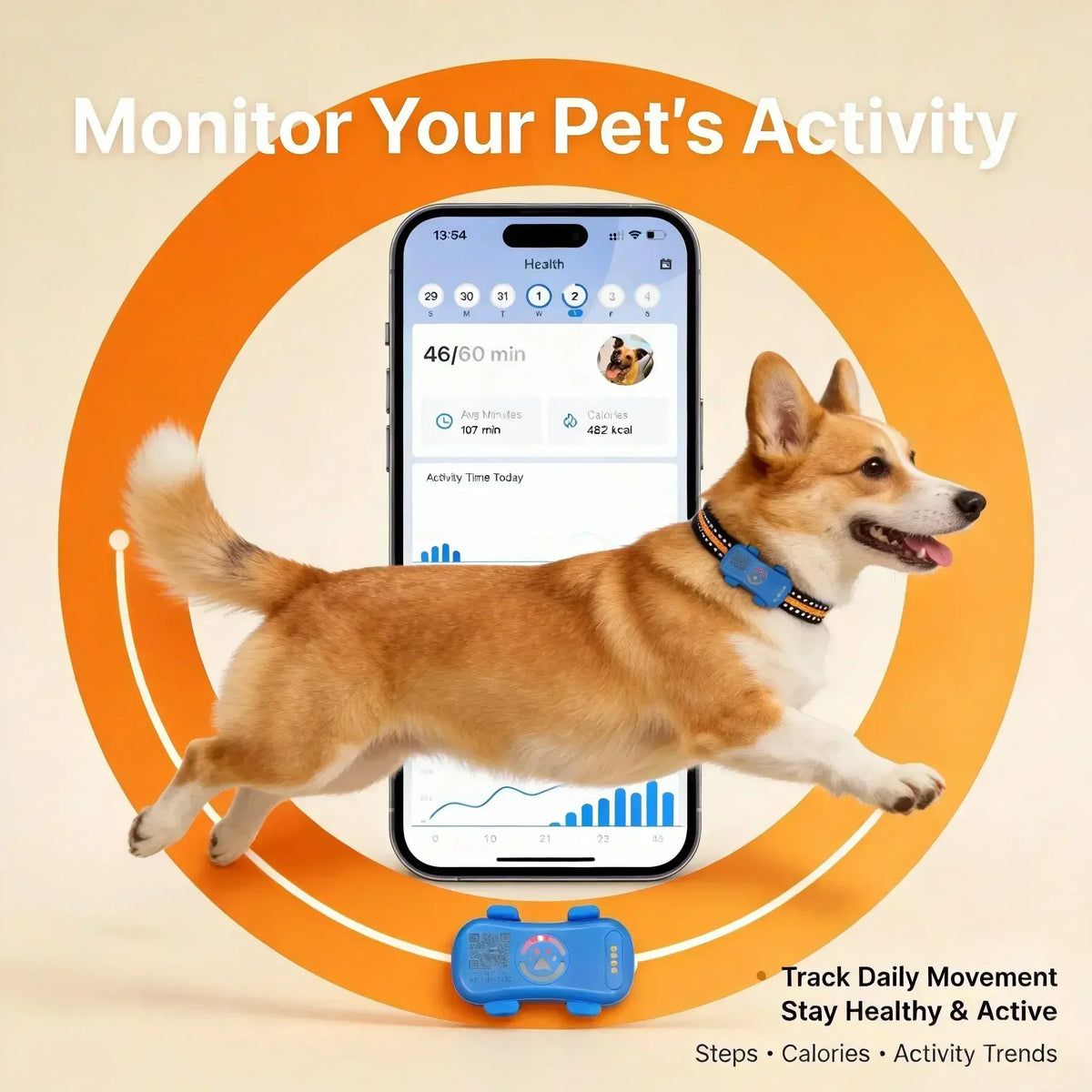 WANWAYTECH 4G GPS Pet Tracker Dogs Cats Real-Time Tracking Waterproof