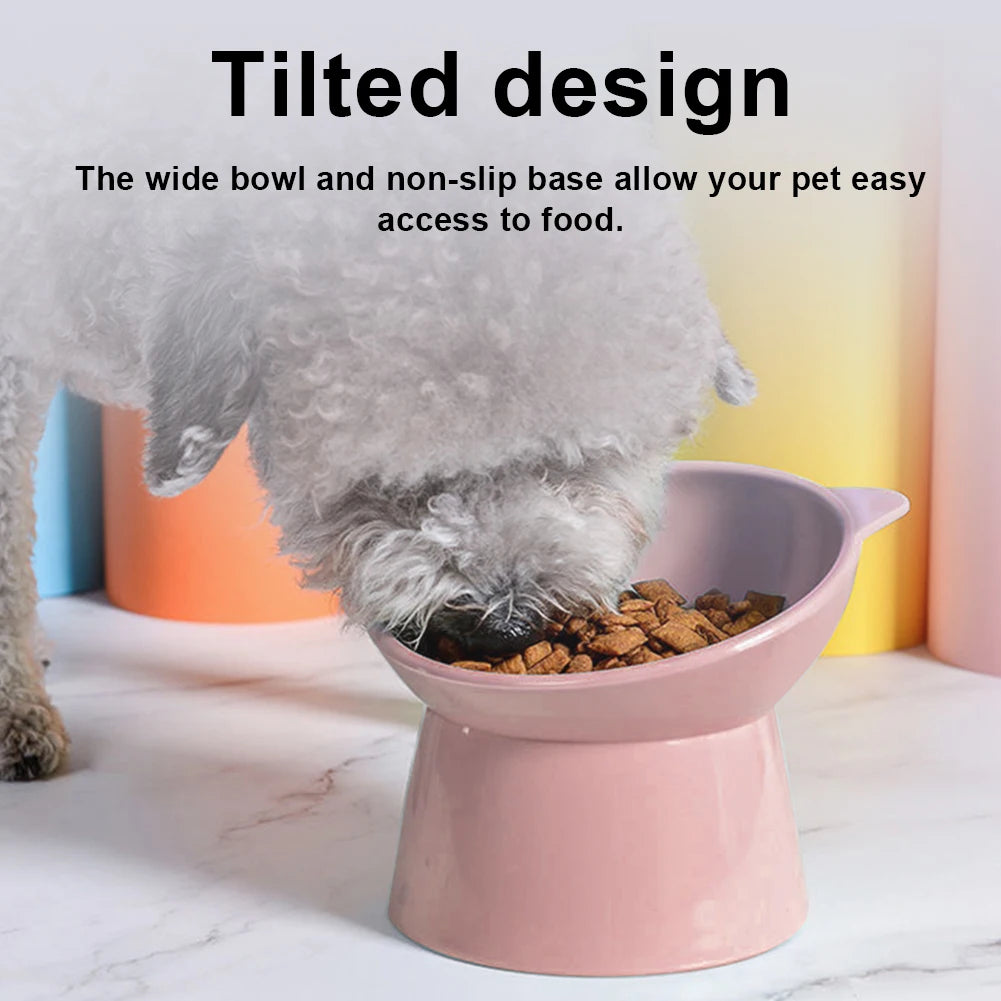 APWIKOGERH Tilted Elevated Cat Food Bowl Ergonomic Non Slip