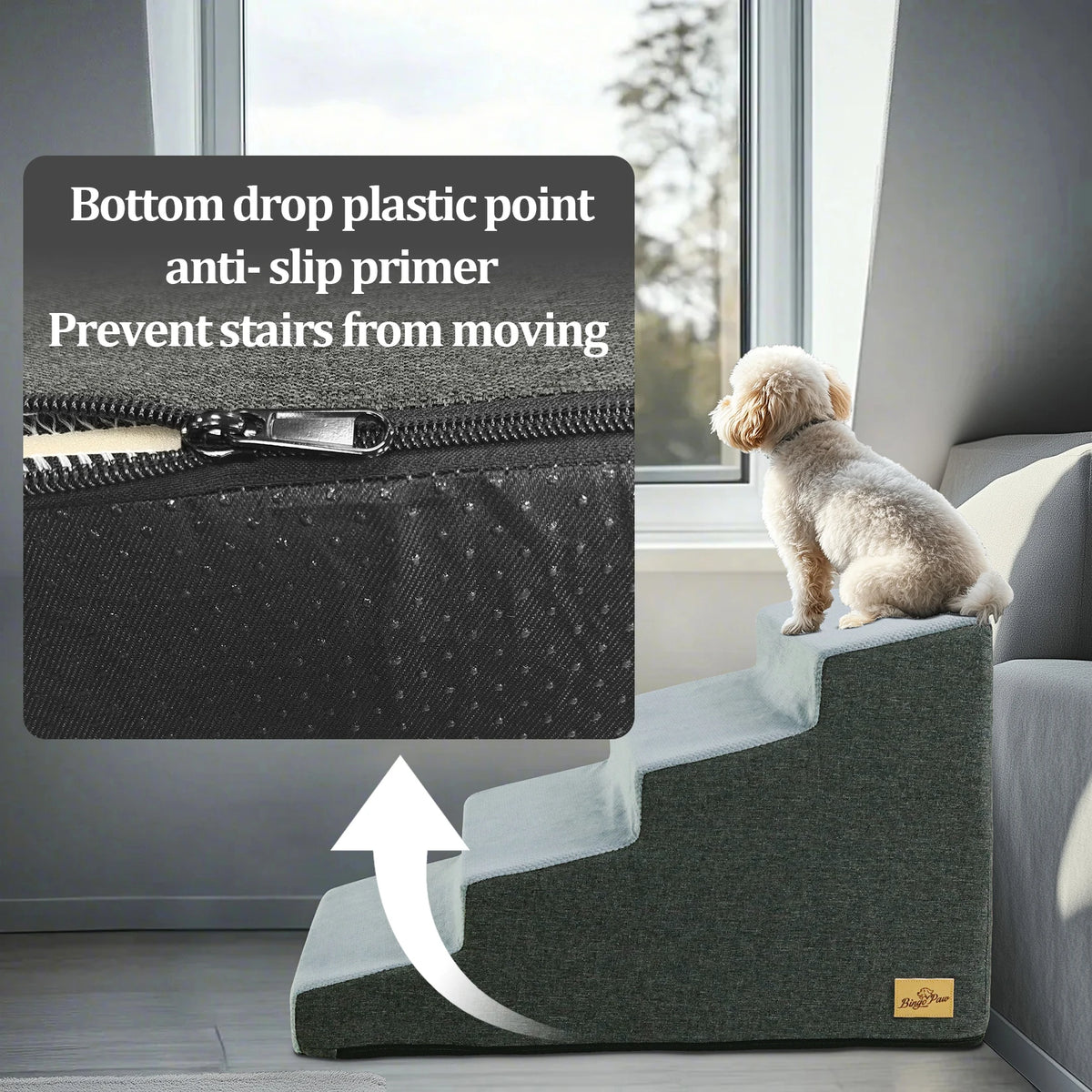 Foam Dog Stairs for Beds and Sofas With Non-Slip Surface