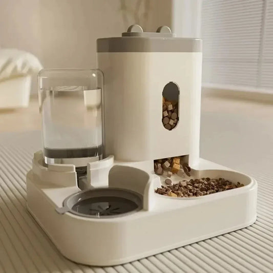 Automatic Pet Feeder and Water Fountain for Dogs and Cats