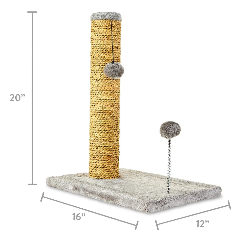 XMSJ Seagrass Cat Scratch Post With Dangle Toys Durable