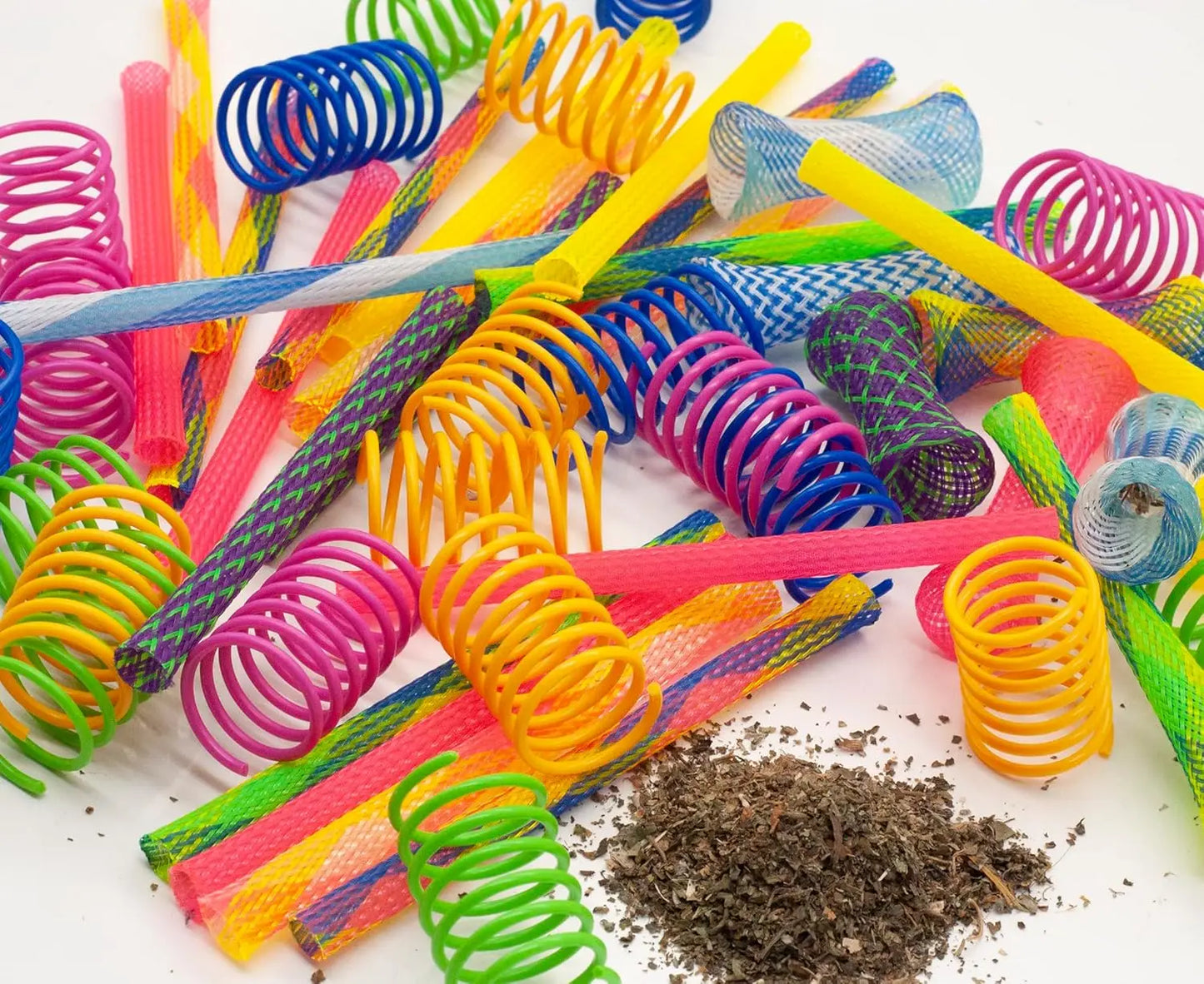 Cat Spring Toy With Catnip Mesh Tubes Indoor Cats Playful
