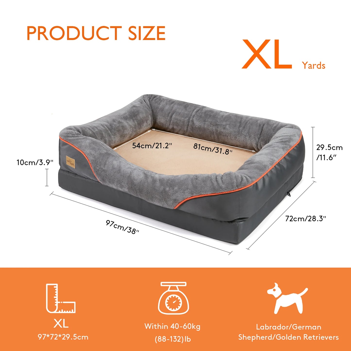 BINGOPAW Anti Allergy Dog Bed With Removable Washable Fleece Cover