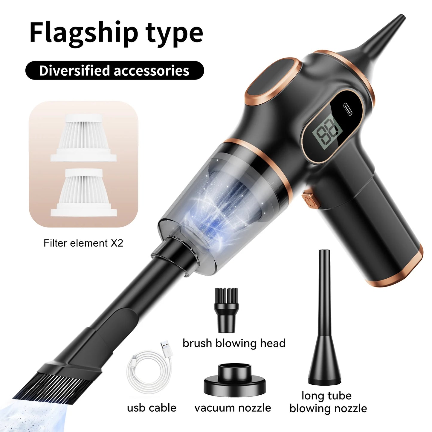 Wireless Car Vacuum Cleaner High Power Mini For Home Office