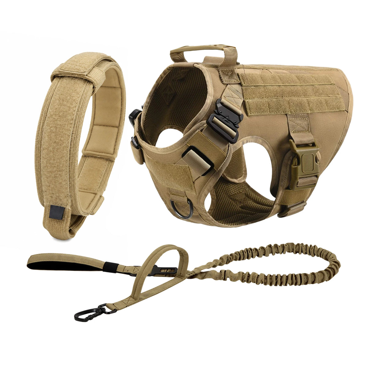 PETRAVEL Tactical Dog Harness With Molle Pouches For Training