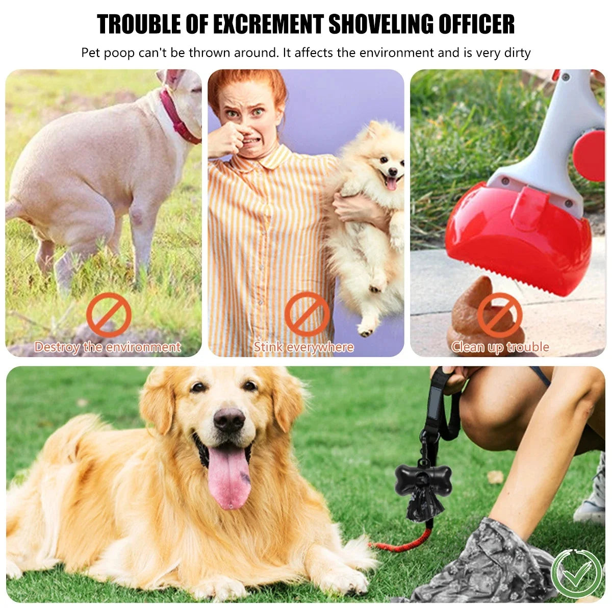NONED Biodegradable Dog Poop Bags Dispenser Rolls For Pets