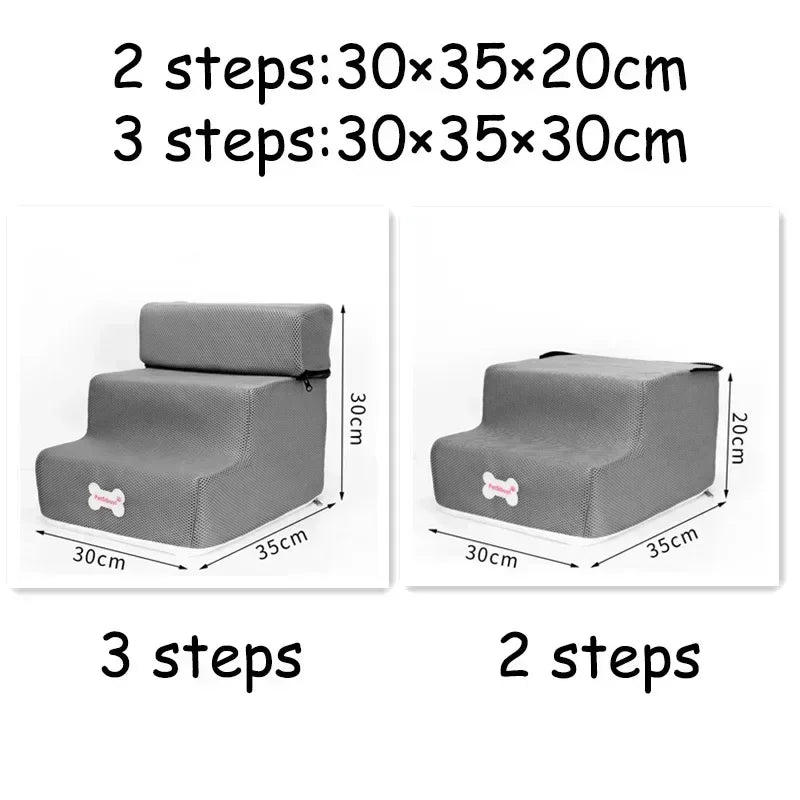 Hign-concerned Dog Stairs 3 Step Ramp Anti Slip Removable