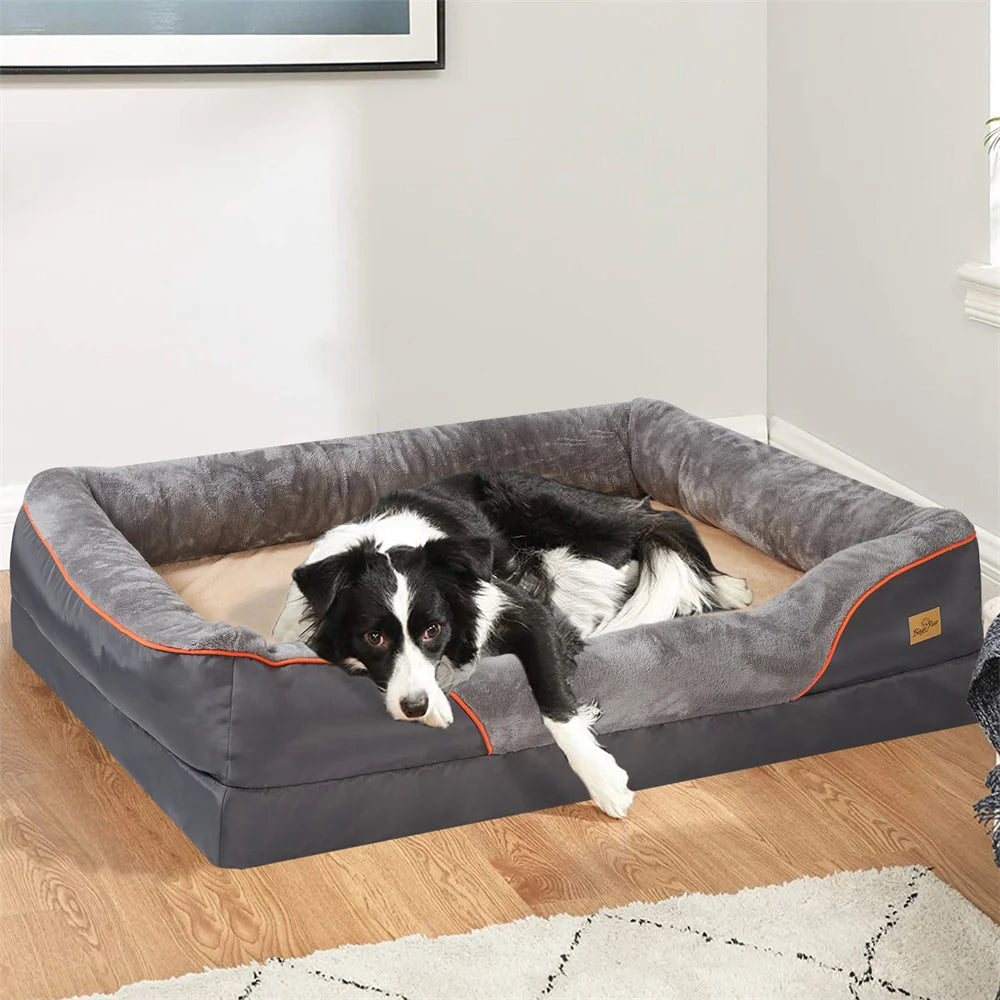 BORWARTCN Orthopedic Memory Foam Dog Bed Waterproof Sofa Cushion