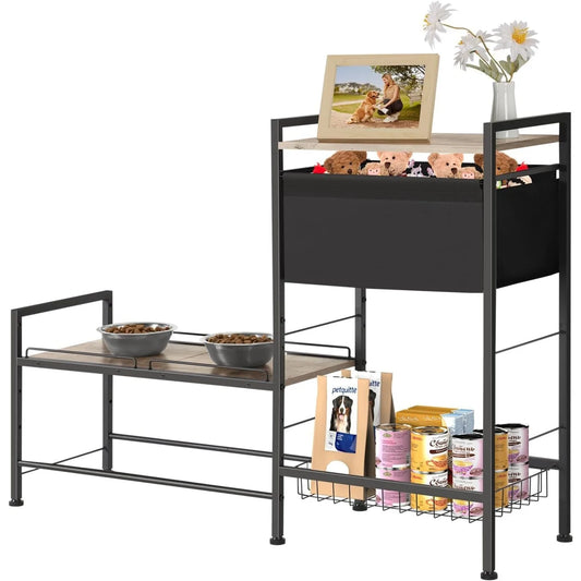 Hign-concerned Height Adjustable Dog Bowl Stand Storage