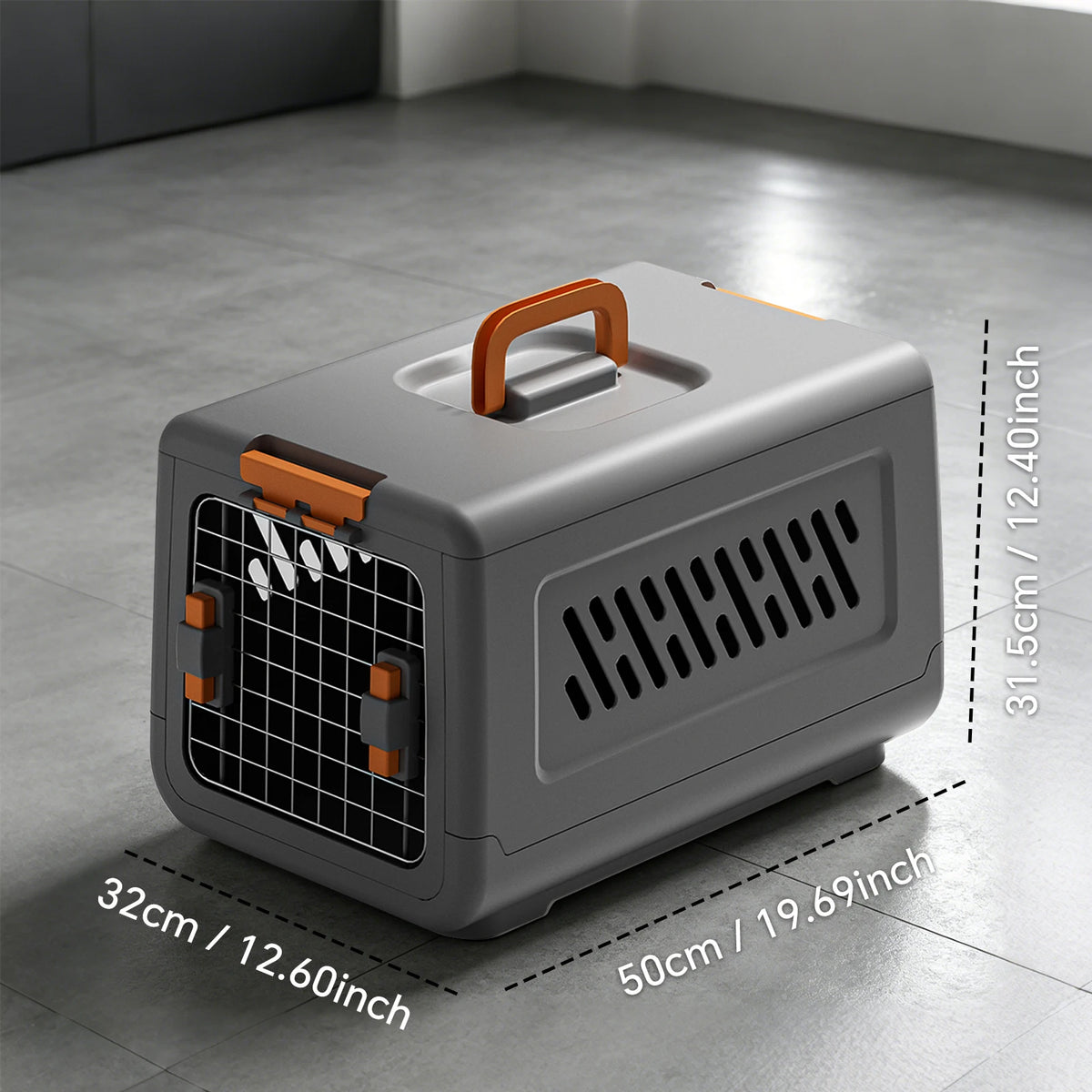 Ventilated Pet Travel Carrier Box with Removable Easy Clean Design