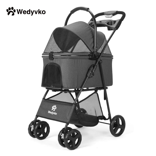 Wedyvko Detachable Pet Stroller Cup Holder Four Wheels