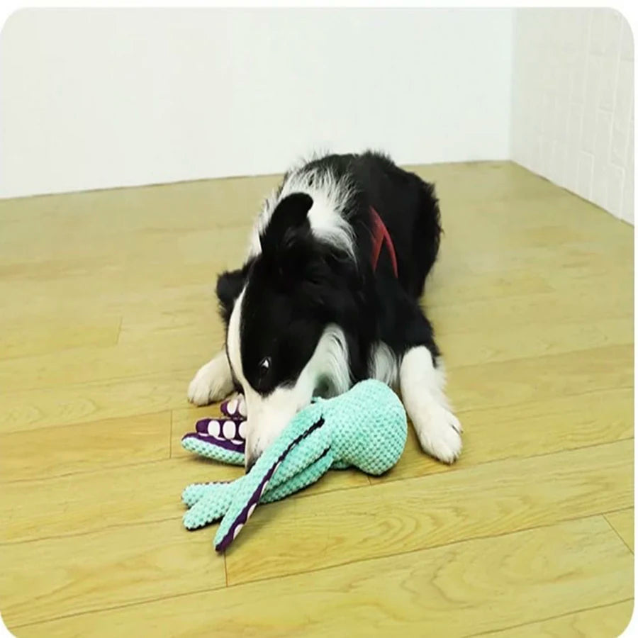 Plush Octopus Dog Toy Squeak Interaction for All Dogs