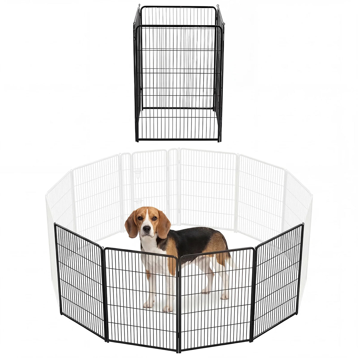 JHK Foldable Metal Dog Playpen Fence for Indoor Outdoor Exercise
