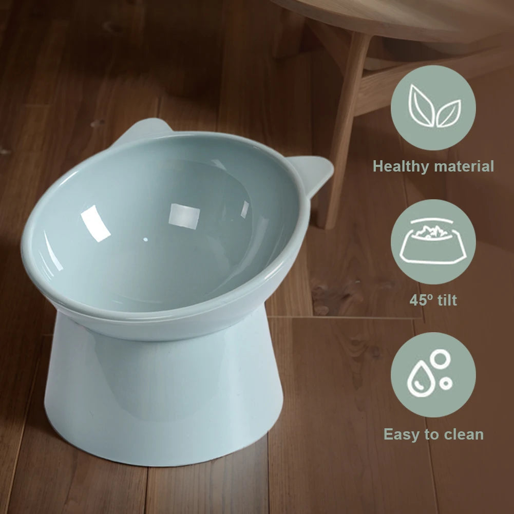 APWIKOGERH Tilted Elevated Cat Food Bowl Ergonomic Non Slip