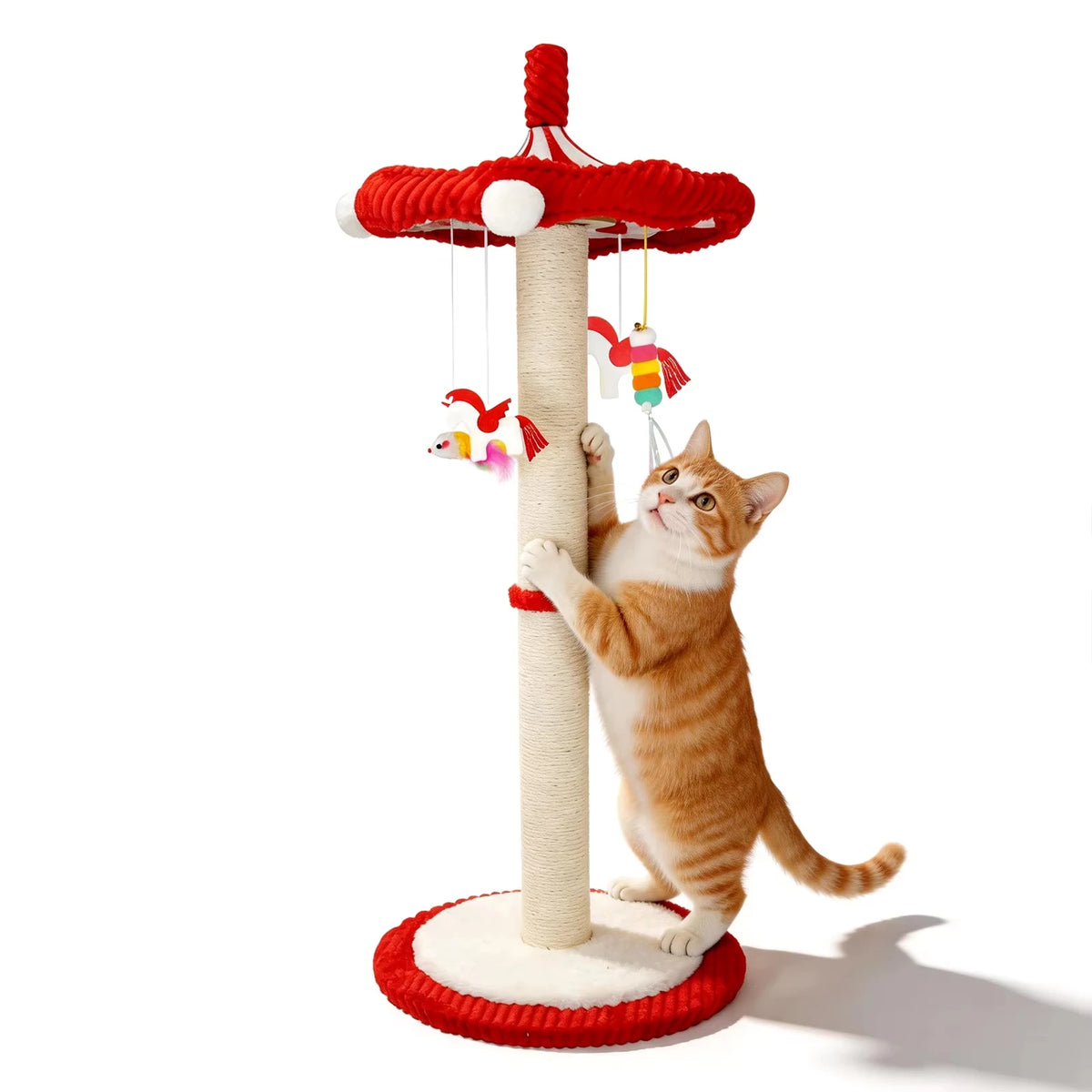 CWV Rotating Cat Scratching Post With Hanging Toys