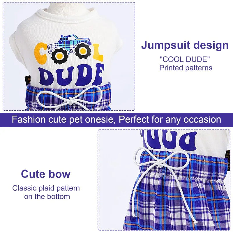 Soft Cotton Dog Pajamas Cute Onesie For Spring And Summer