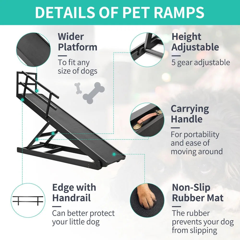 Dog Door Ramp For Beds And Cars Pet Steps Foldable