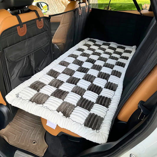 CWV Waterproof Plaid Coral Fleece Pet Bed Mat Cover