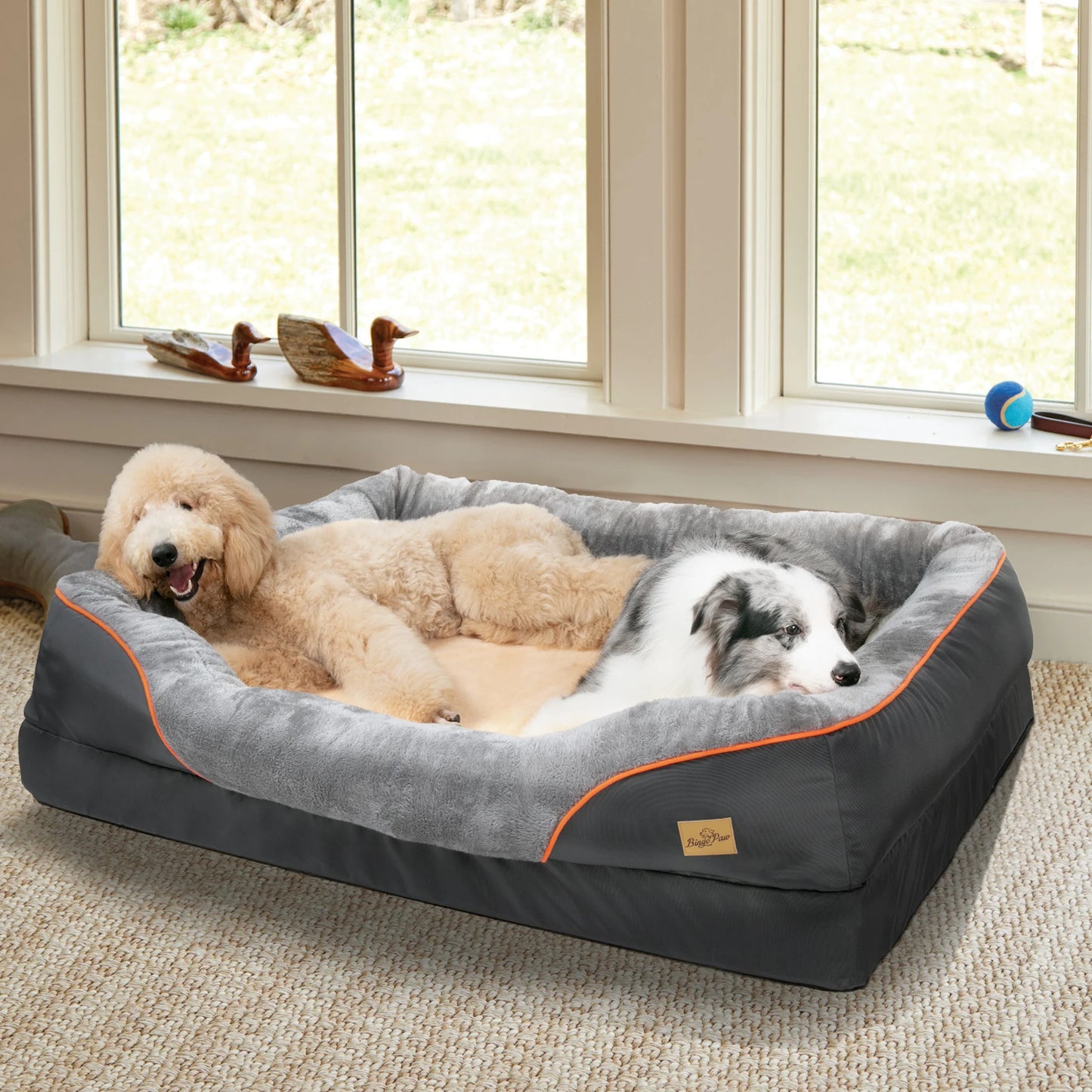 BINGOPAW Anti Allergy Dog Bed With Removable Washable Fleece Cover