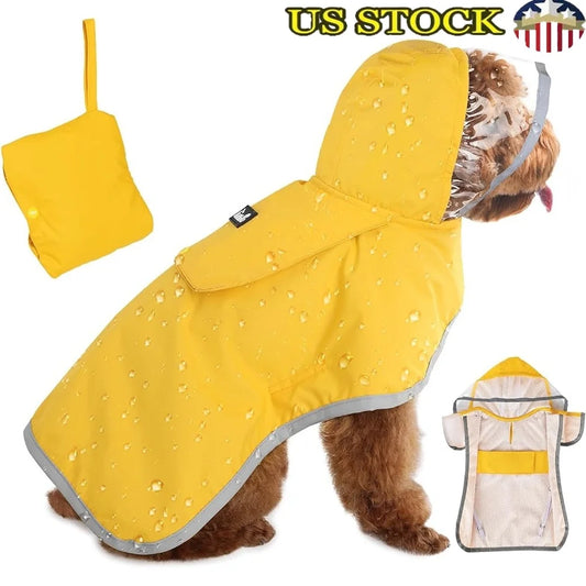 Hign-concerned Dog Raincoat Adjustable Reflective Waterproof