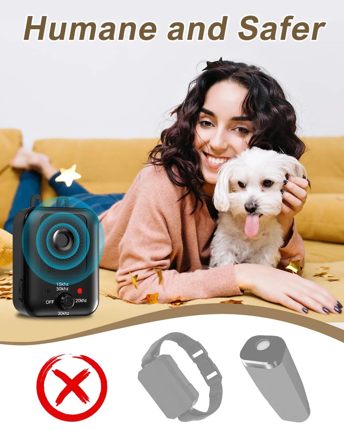 PetEdu Automatic Ultrasonic Dog Barking Deterrent Device Indoor Outdoor