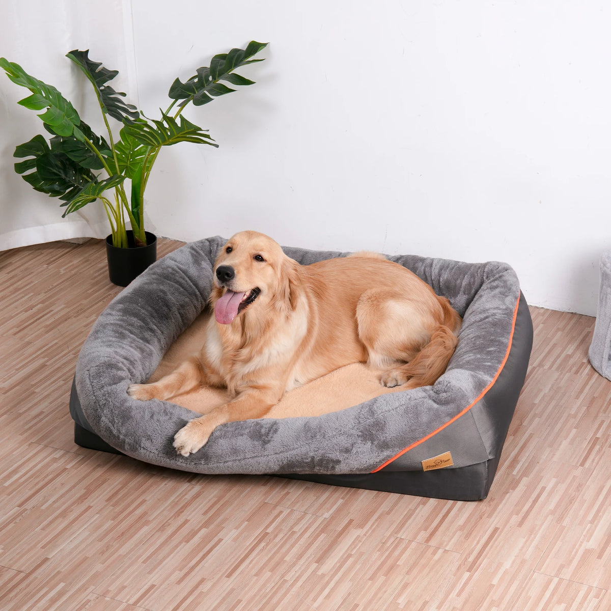 BINGOPAW Orthopedic Dog Bed Foam Bolster Removable Washable Cover