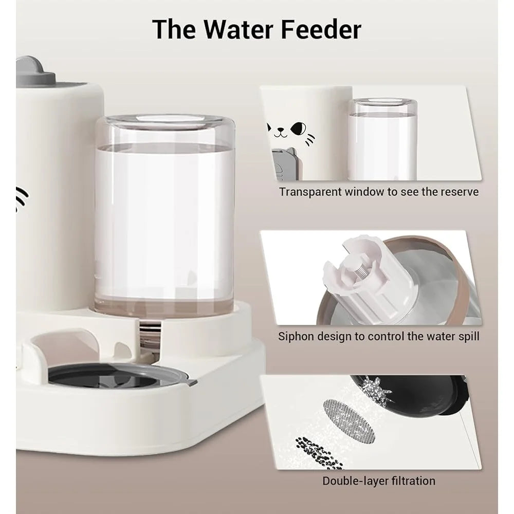 Hign-concerned 2-in-1 Gravity Pet Feeder Water Dispenser