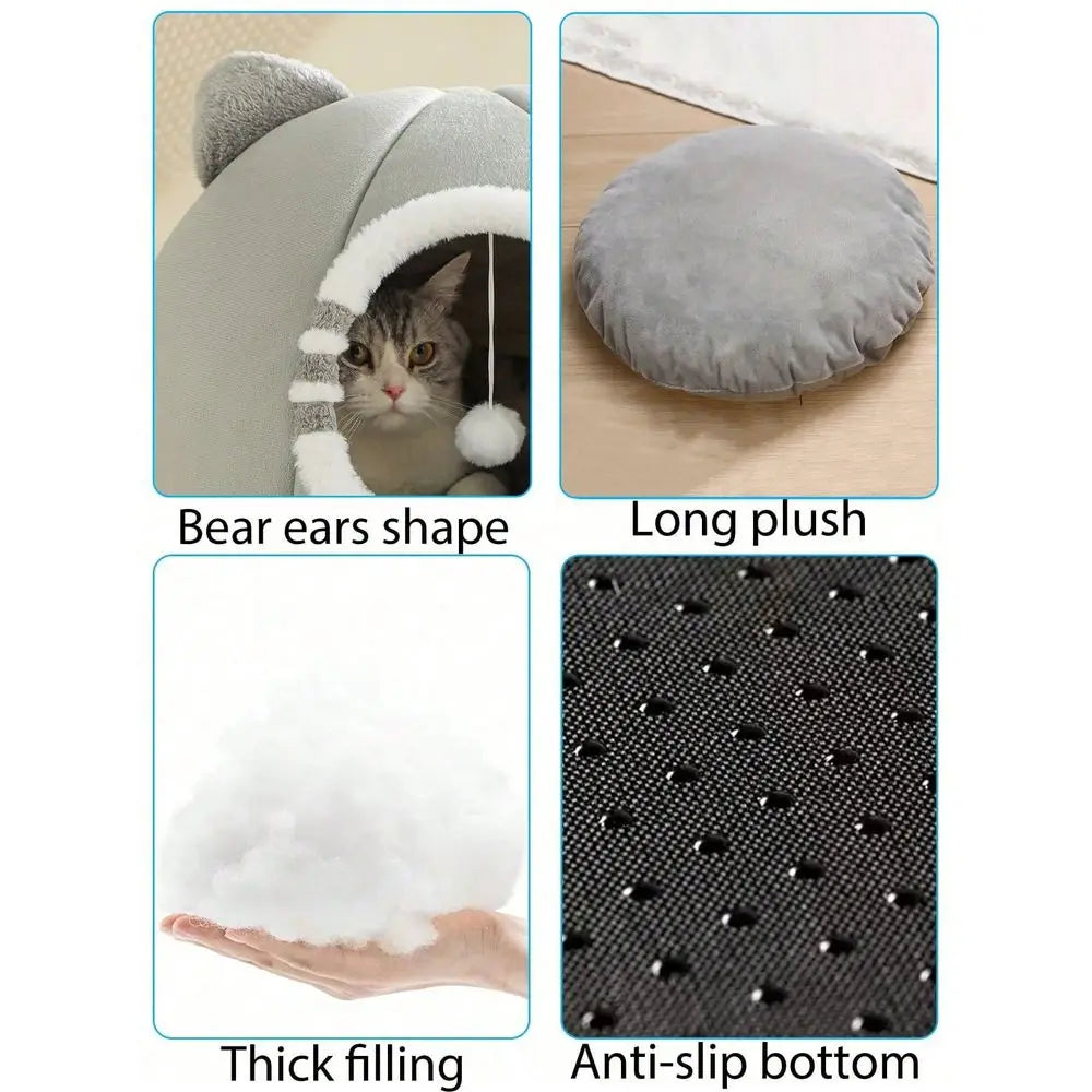 Washable Soft Cat Bed for Indoor Cats and Small Pets