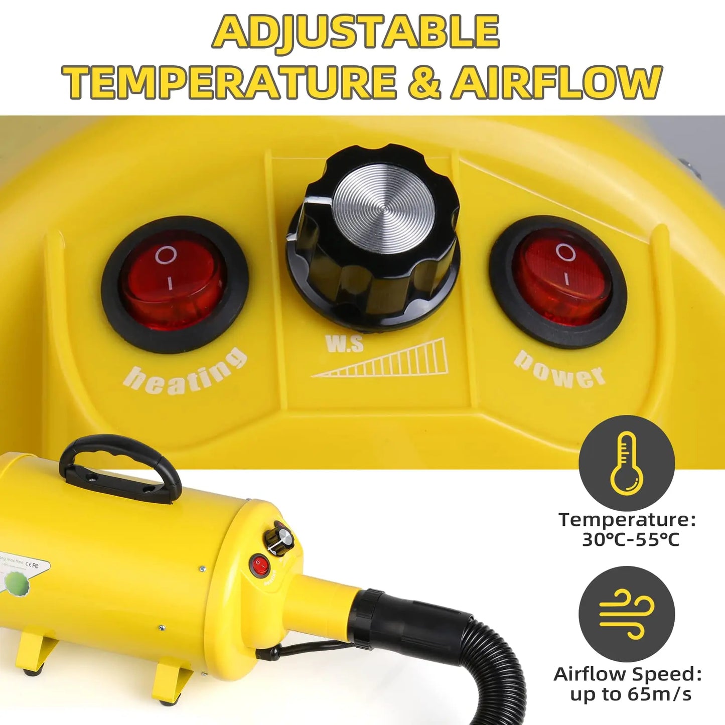 Dog Hair Dryer 2800W Pet Grooming Blower For Large Dogs