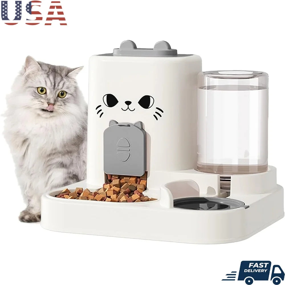 Hign-concerned 2-in-1 Gravity Pet Feeder Water Dispenser