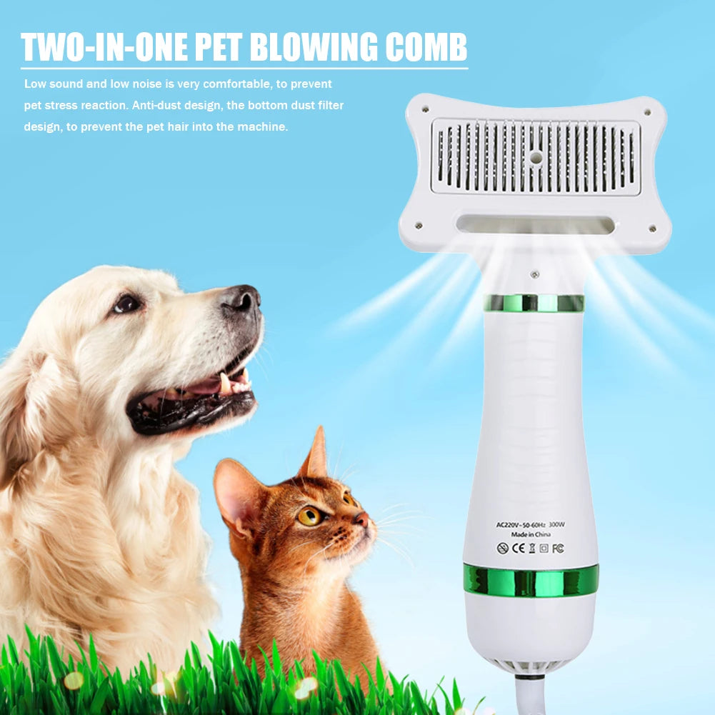 Shunmaii 2 In 1 Portable Cat Grooming Brush And Dryer