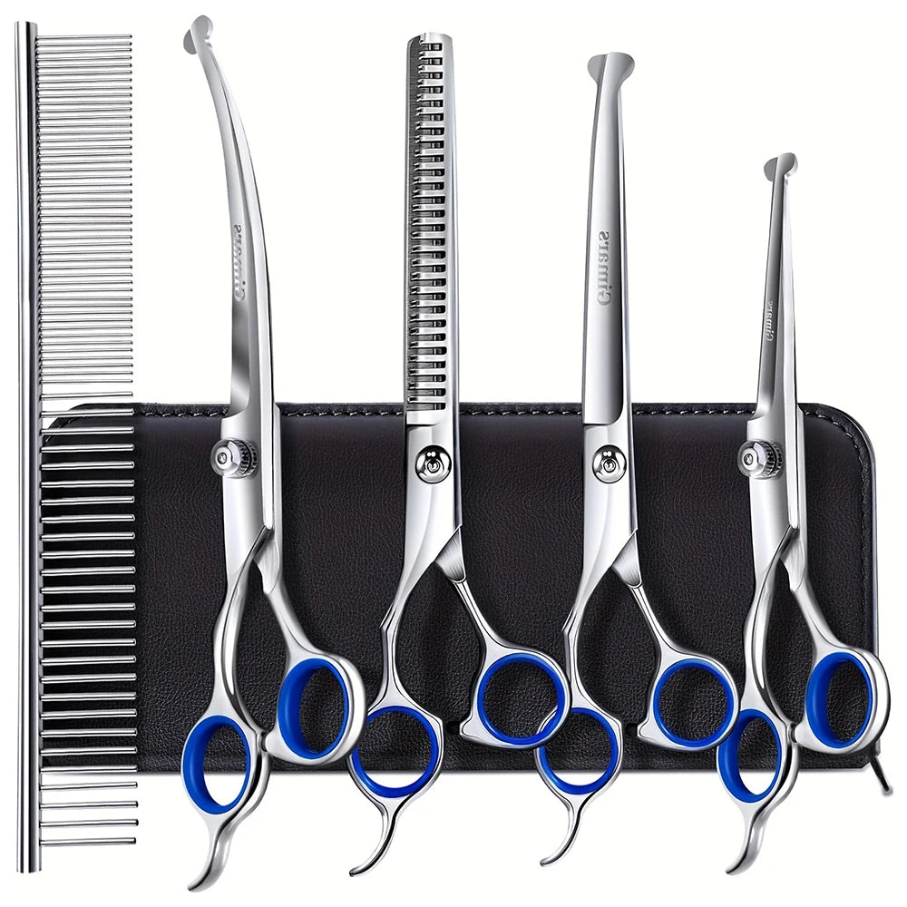 Professional Pet Grooming Scissors Set With Clippers And Storage Case