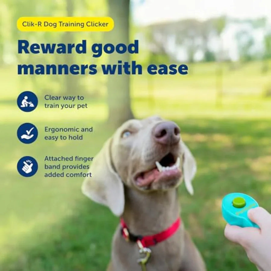 Clik-R Dog Training Clicker With Ergonomic Grip And Finger Band