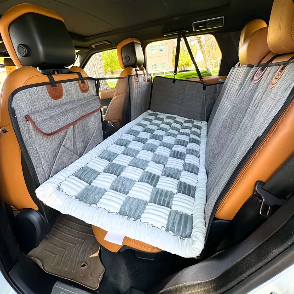 CWV Waterproof Plaid Coral Fleece Pet Bed Mat Cover