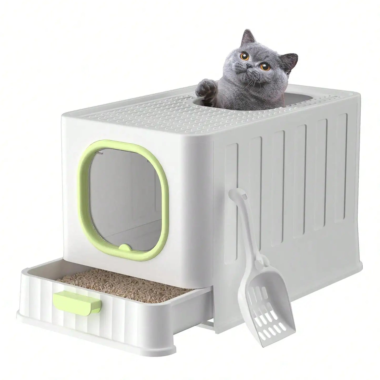 Hign Concerned Fully Enclosed Cat Toilet With Lid Odorless
